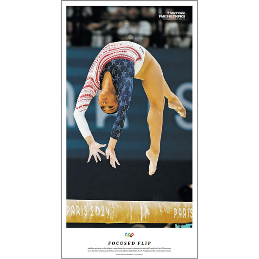 "Focused Flip" Suni Lee 2024 Olympics Page Poster Reprint