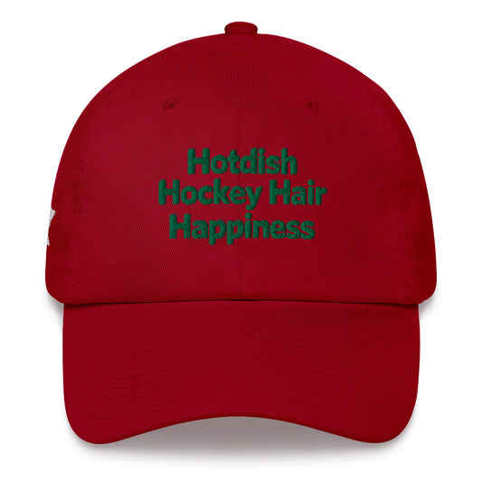 Hotdish Hockey Hair Happiness Dad hat